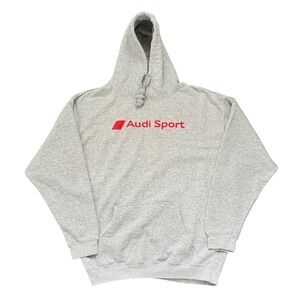 Audi Sport Pullover Hoodie Sweatshirt Gray Mens XL Streetwear